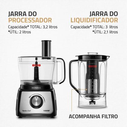 Imagem de Multiprocessador turbo chef 5 em 1 mpn-01-b 1000w preto 220v