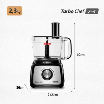 Imagem de Multiprocessador Turbo Chef 7 em 1 Mondial MPN-01-BE 1000W