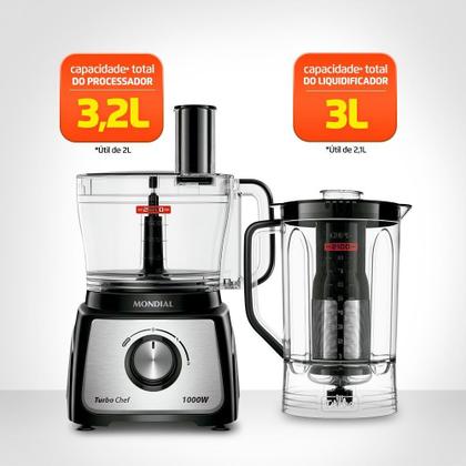 Imagem de Multiprocessador Turbo Chef 7 em 1 Mondial MPN-01-BE 1000W