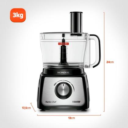 Imagem de Multiprocessador Turbo Chef 7 em 1 Mondial MPN-01-BE 1000W