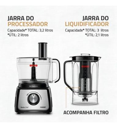 Imagem de Multiprocessador Turbo Chef 7 Em 1 Mondial MPN-01-BE - 127v