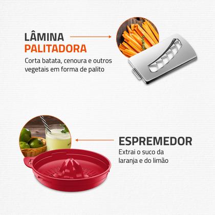 Imagem de Multiprocessador Turbo Chef 7 em 1 Mondial Vermelho 1000W MPN-01-RE