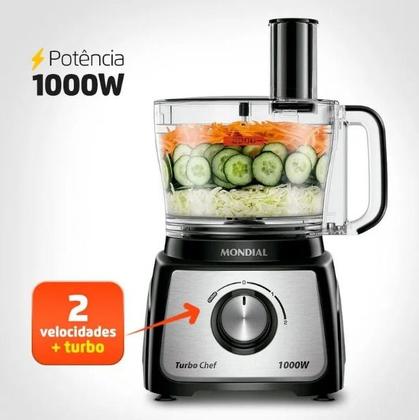 Imagem de Multiprocessador Turbo Chef 9 em 1 Mondial 1000W MPN-01-BF