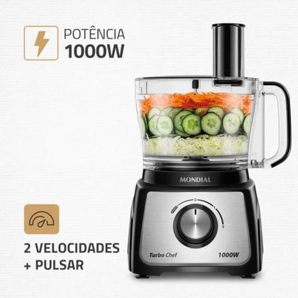 Imagem de Multiprocessador Turbo Chef 9 em 1 Mondial Preto 1000W 220V - MPN-01-BF