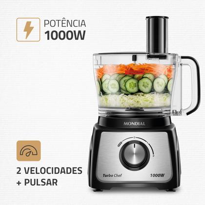 Imagem de Multiprocessador Turbo Chef 9 em 1 Mondial Preto 1000W MPN-01-BF