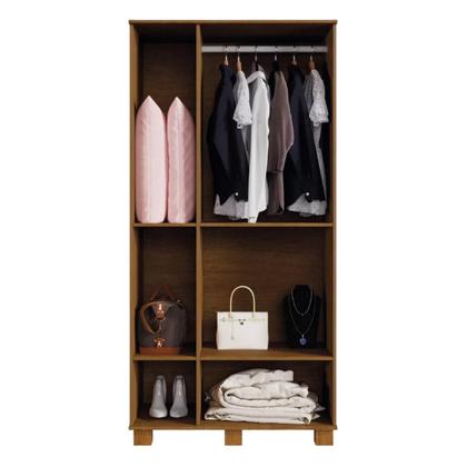 Imagem de Multiuso Dacar Roupeiro 2 Portas Armario Organizador 12 Prateleiras Fechadura com Chave