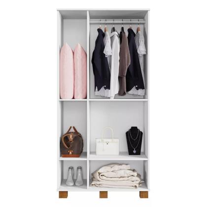 Imagem de Multiuso Dacar Roupeiro 2 Portas Armario Organizador 12 Prateleiras Fechadura com Chave