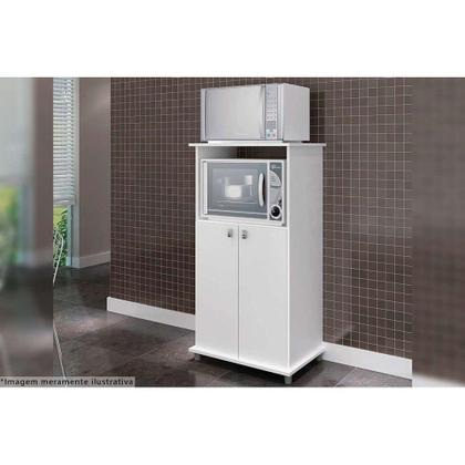 Imagem de Multiuso de Cozinha Balcão AM1010 c/ 2 Portas e Nicho p/ Microondas Branco - Movelbento