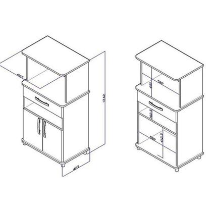 Imagem de Multiuso de Cozinha Balcão ASM151 c/ 2 Portas e 1 Gaveta Branco - Movelbento