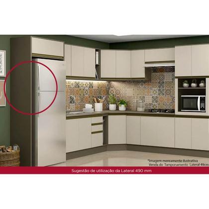 Imagem de Multiuso de Cozinha Fechamento Acabamento Lateral 220x49x2,5cm Off White - Henn