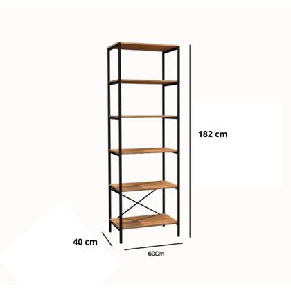 Imagem de Multiuso Estante Organizador 6 Prateleiras Trento Preto/Demolição - Artefamol