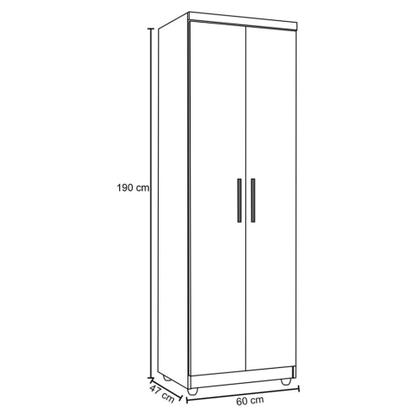 Imagem de Multiuso Organizador Armário Cox 2 Portas 5 Prateleiras Castanho