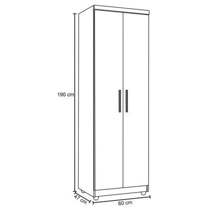 Imagem de Multiuso Organizador Armário Madison 2 Portas 5 Prateleiras Branco