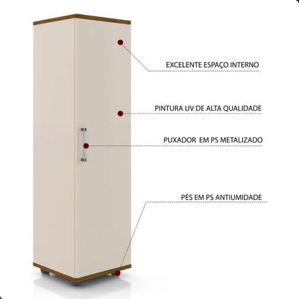 Imagem de Multiuso para Cozinha Lavanderia Sapateira Armario 1 Porta 2 Prateleiras Stellinha Sofi