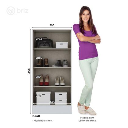 Imagem de Multiuso Sapateira Roupeiro Com 2 Portas B14 Branco - Briz Móveis