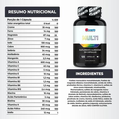 Imagem de Multivitaminico 120 Caps + Cafeina 200mg 60 Caps Growth