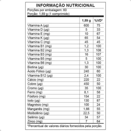 Imagem de Multivitaminico Vit Complex A-Z 60 Tabletes Nutrata