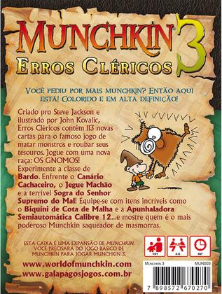 Imagem de Munchkin 3 Erros Cléricos Galápagos Jogo