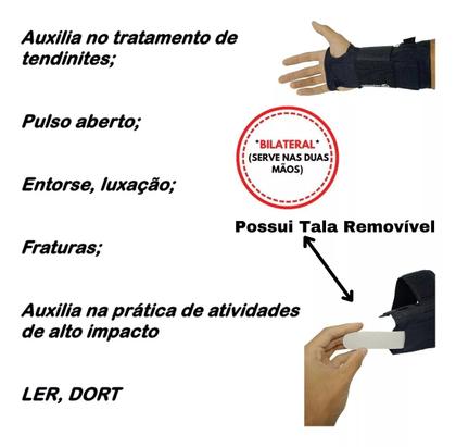 Imagem de Munhequeira Com Tala Para Imobilização Punho Pulso Tensor Anatômica Ajustável Unicenter