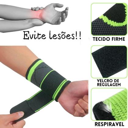 Imagem de Munhequeira De Pulso Mão Ajustável Tendinite Esporte Ortopédica Academia Tensor Elástica Compressão