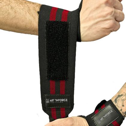 Imagem de Munhequeira Elástica Larga Treino Funcional Academia E Musculação Vermelho