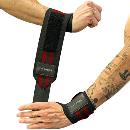 Imagem de Munhequeira Elástica Larga Treino Funcional Academia E Musculação Vermelho