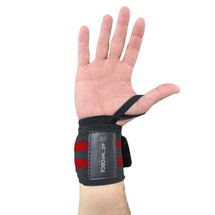 Imagem de Munhequeira Elástica Larga Treino Funcional Academia E Musculação Vermelho