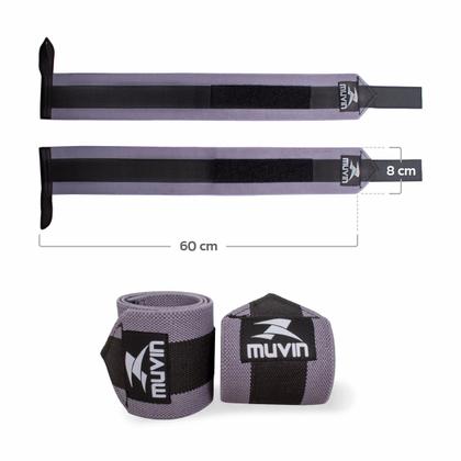 Imagem de Munhequeira Elástica Longa para LPO Muvin com Fecho Ajustável para Musculação e Exercício Funcional