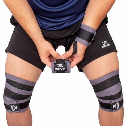 Imagem de Munhequeira Elástica Longa para LPO Muvin com Fecho Ajustável para Musculação e Exercício Funcional