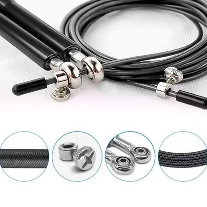 Imagem de Munhequeira Listrada Elástica Skyhill e Corda de Pular Speed de Aço