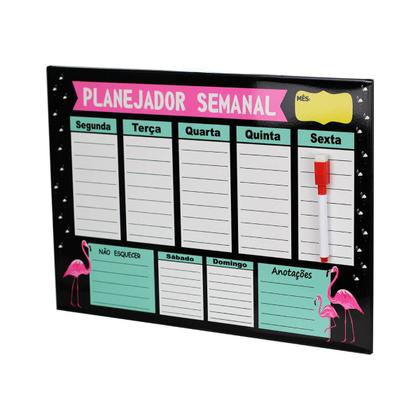 Imagem de Mural de Recados Mini Preto Flamingo Semanal