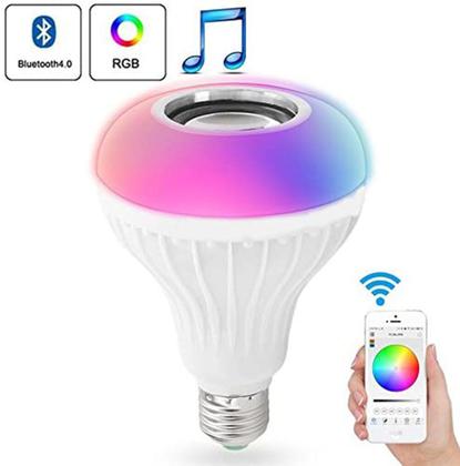 Imagem de Música sem fio Bluetooth E27 LED lâmpada tocando alto-falante lâmpada luz com controle remoto