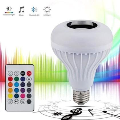 Imagem de Música sem fio Bluetooth E27 LED lâmpada tocando alto-falante lâmpada luz com controle remoto