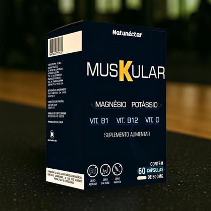 Imagem de Muskular Suplemento Alimentar 60 Cápsulas Magnésio Potássio 100 Pura Natural Original sem sabor