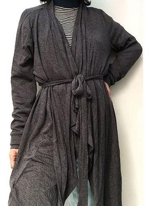 Imagem de N1234-Blusa Cardigan Longo Feminino Laço Elegante Inverno 26q