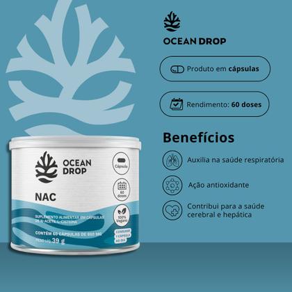 Imagem de Nac N-acetilcisteína Vegano (60 Capsulas) - Ocean Drop