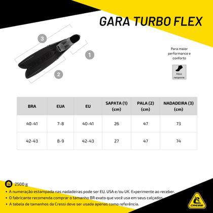 Imagem de Nadadeira Cressi Gara Turbo Flex