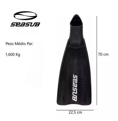 Imagem de Nadadeira Pé De Pato Para Mergulho Pesca Sub Velox Seasub Todos Os Números 