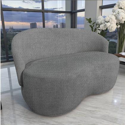 Imagem de Namoradeira Decorativa Beatriz Orgânica Linho Cinza