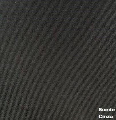 Imagem de Namoradeira Decorativa Cecília Suede Cinza 2 Lugares Pés Madeira Mz Decor