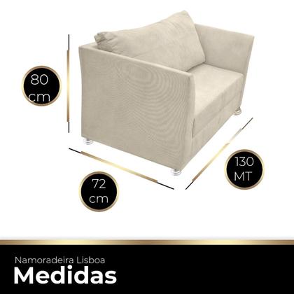 Imagem de Namoradeira Lisboa 2 Lugares Salão Suede Bege