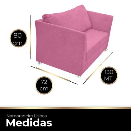 Imagem de Namoradeira Lisboa 2 Lugares Salão Suede Rose