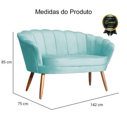 Imagem de Namoradeira Pétala Em Veludo - Pés de Madeira - Ds Estofados