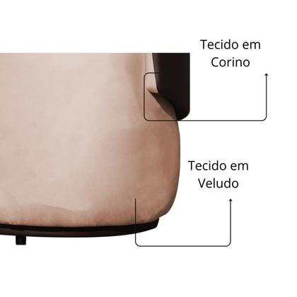 Imagem de Namoradeira Poltrona 2 Lugares Bia Composê Veludo com material sintético