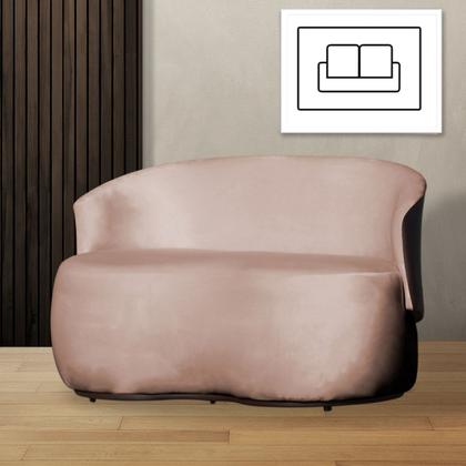 Imagem de Namoradeira Poltrona 2 Lugares Bia Composê Veludo com material sintético