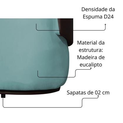 Imagem de Namoradeira Poltrona 2 Lugares Bia Composê Veludo com material sintético