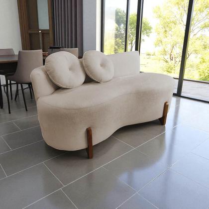 Imagem de Namoradeira Sofá Feijão Lounge Orgânica Suede Bege