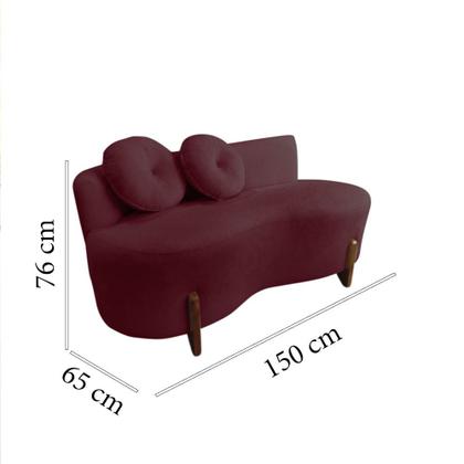 Imagem de Namoradeira Sofá Feijão Lounge Orgânica Suede Marsala