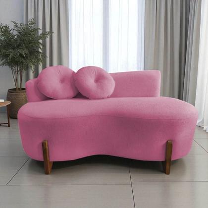 Imagem de Namoradeira Sofá Feijão Lounge Orgânica Veludo Rosa