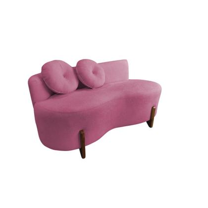 Imagem de Namoradeira Sofá Feijão Lounge Orgânica Veludo Rosa
